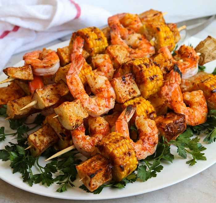 Grilled Cajun Shrimp and Potato Skewers recipe