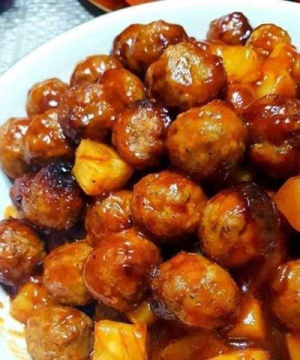 Pineapple Barbecue Meatballs recipe