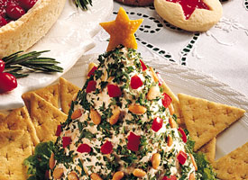 Holiday Tree-Shaped Cheese Ball recipe