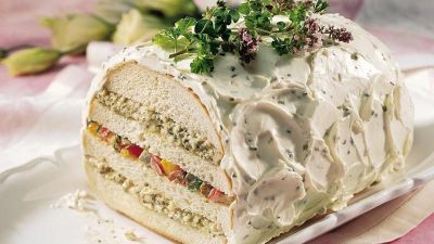 Pesto and Roasted Vegetable Sandwich Loaf recipe