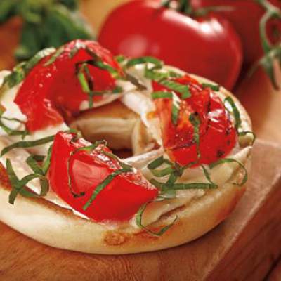 Smoked Tomato, Basil and Brie Bagel
