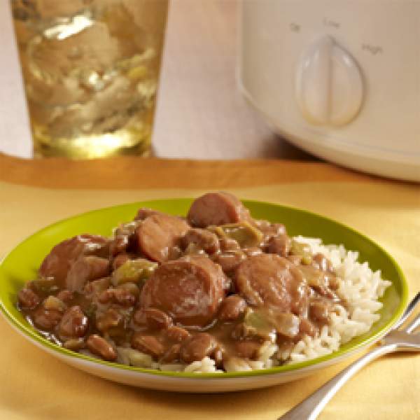 Cajun Clow Cooker Beans with Rice