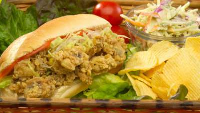 Oyster Po-Boy with Chipotle Mayonnaise