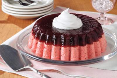 Layered Low Fat Cranberry Mousse Mold