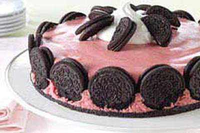 Chocolate Cookie Strawberry Mousse Cake