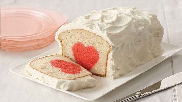 Surprise Raspberry Heart Cake recipe