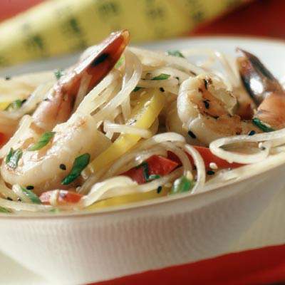 Longevity Noodles with Sesame Shrimp