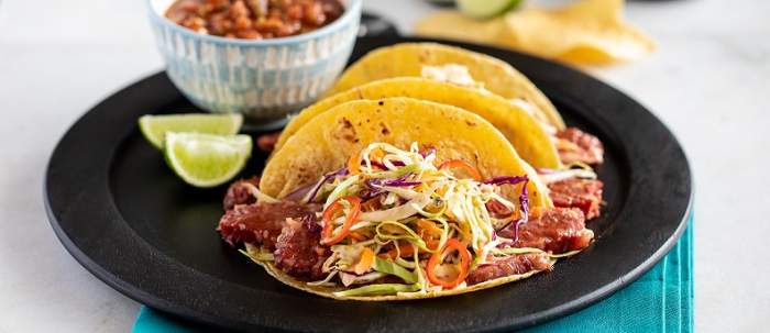 Stout-Braised Corned Beef Tacos