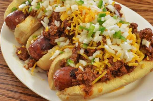 Air Fryer Chili Cheese Dogs